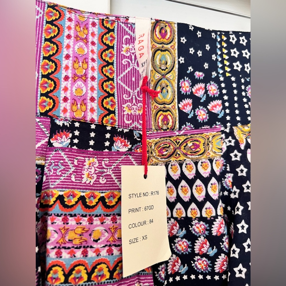 NWT Raga Color-block Boho Mini Skirt - Picture 7 of 7